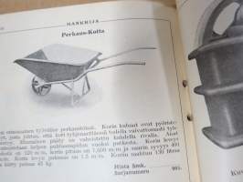Hankkija - Koneluettelo nr 7B 1935 Separaattorit, Kirnut, Puutarharuiskut, Pellavakoneet, Tuulettajat, Mankelit, Rouhijat, Nostokurjet, tientekokoneet, Kuljetuskärry