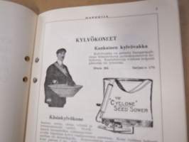 Hankkija - Koneluettelo nr 3B 1938 Kylvökoneet, Harat, Juurikkaannostajat, Pölyttimet, Lannanlevittäjät