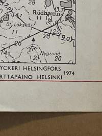 Suomen tiekartta1974 Åland Ahvenanmaa 1:100 000