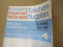 Frankfurt Rhein-Main Flughafen - Taschenflugplan Juli 1967 Timetable -lentokentän julkaisema lentoaikataulu