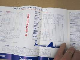 Loftleidir Icelandic Airlines -Norge - Island - New York 1963 -aikataulu