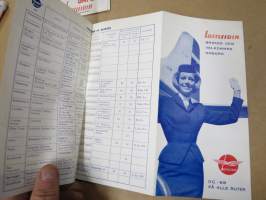 Loftleidir Icelandic Airlines -Norge - Island - New York 1963 -aikataulu