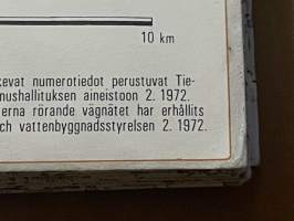 Suomen tiekartta 3 vägkarta över Finland 1972 -road map