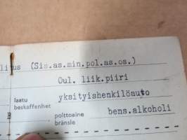 Moottoriajoneuvon käyttölupa, Chevrolet O-2974, Oulun lääni - virkamatkoilla (Oulun lääninhallitus - Sisäasiainministeriön poliisiasiainosasto), 7.1.1947