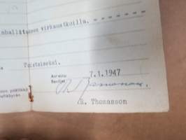 Moottoriajoneuvon käyttölupa, Chevrolet O-2974, Oulun lääni - virkamatkoilla (Oulun lääninhallitus - Sisäasiainministeriön poliisiasiainosasto), 7.1.1947