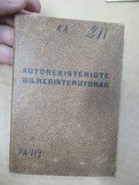 Volvo LV 70 D kuomrma-auto - K-211, Posti- ja lennätinhallitus - Kuopion Posti- ja lennätinkonttori, 18.6.1947 ja katsastuksia myöh. -rekisteriote / registerutdrag