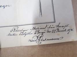 Villaområdet Fridal (afsöndradt ifrån Lill-Svinö frälse hemman), Svinö by, Esbo Socken, v.1896 -huvilatontin kartta Svinö, Espoo, mitannut &amp; piirtänyt Felix Edelmann