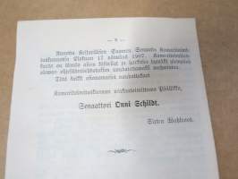 Kustavin kunnan tilattoman väestön lainarahaston Ohjesäännöt v. 1907
