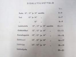 Sampo traktoriaurojen varaosaluettelo ja säätöohjeita - W. Rosenlew Porin Konepaja