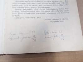 Suomen Automobiili Klubi - Suomen yleisemmin käytettyjen maanteiden välimatka-luettelo 1923, sisältää runsaasti mainoksia, klubin säännöt, Fiatin sponsoroima