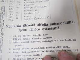 Suomen Automobiili Klubi - Suomen yleisemmin käytettyjen maanteiden välimatka-luettelo 1923, sisältää runsaasti mainoksia, klubin säännöt, Fiatin sponsoroima