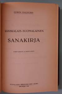 Ranskalais-suomalainen sanakirja.  ( 30-luku, hakuteokset, kielitiede  )