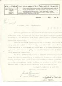 Kalliola Kristillis-Yhteiskunnallinen Työkeskus  Teollisuusseutujen Evankelioimisseura Helsinki 1926  - firmalomake