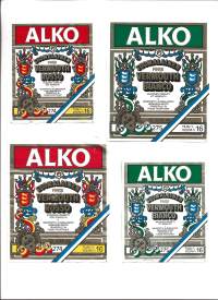 Alko Suomalainen Vermouth Bianco ja Rosso   - viinaetiketti 4 eril
