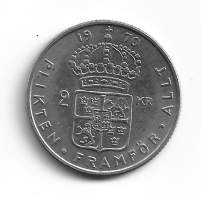 Ruotsi 2 Kr 1970	  ulkomainen kolikko