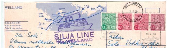 Silja Linen Wellamo laiva . Kulkenut 7.9-79.