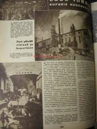 Suomen Kuvalehti 1945 nr 26 30.6.1945 ilm 30.6.1945 kesän 1945 ajankuvaa. Kuva Mannerheim ja tyttölyseon ylioppilaat. Harjavallan kuparitehdas.