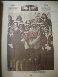 Suomen Kuvalehti 1945 nr 26 30.6.1945 ilm 30.6.1945 kesän 1945 ajankuvaa. Kuva Mannerheim ja tyttölyseon ylioppilaat. Harjavallan kuparitehdas.