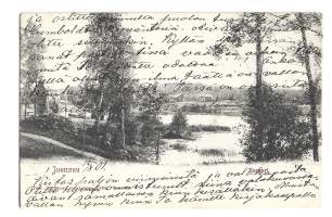 JoensuuIlosaari- paikkakuntakortti, paikkakuntapostikortti   postikortti kulkenut 1901 nyrkkipostissa