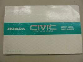 Honda Civic Coupe CRX -owner´s manual käyttöohjekirja