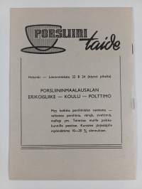 Porsliininmaalauksen oppivihko no. 1 : Tarvikeselostus