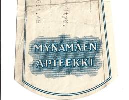 Mynämäen Apteekki , resepti  signatuuri  1948