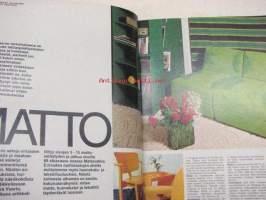 Avotakka 1970 nr 9 mm. artikkelit; sisustaminen matoilla, Lattialle keramiikkaa, Luonnonkivi kaunis ja ajaton