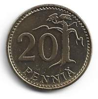 20 penniä  1989 M  - ylimääräinen rengas