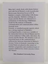 Mamet, Bakhtin, and the Dramatic : The Demotic as a Variable of Addressivity