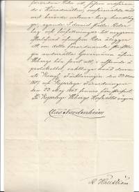 Kejserlige Wiborgs Hofrätt Wiborg 1871 nimikirjoitus Claës Gabriel Nordenheim senaattori, valtiopäivämies,  valtioneuvos ja Viipurin hovioikeuden presidentti.