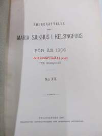 Årsberättelse från Maria sjukhus i Helsingfors för år 1906