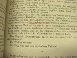 Kampf und Intrige um Griechenland -Saksan hyökkäys Kreikkaan, NSDAP:n Keskuskustantamon toimesta julkaistu kuvitettu teos, jopa värikuvin, vuodelta 1942, teos on
