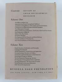 Review of Child Development Research - Prepared Under the Auspices of the Society for Research in Child Development Vol. 1-2