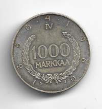 1000  markkaa  1960 hopeaa