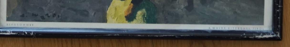 Alfons Walde, &quot;Vuoristokesä&quot; , signeerattu painokuva 41x31 cm kehystetty