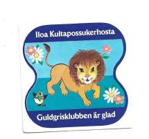 Kultapossukerho - tarra 6,5x6,5  cm