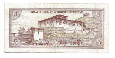 Bhutan 5 Ngultrum 1985  seteli