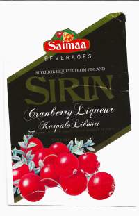 Saimaa Beverages Sirin Karpalo Likööri  - liköörietiketti viinaetiketti