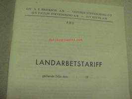 Oy A.E. Erickson Ab - Viipurin stevedoring Oy - Oy Paulin Stevedoring Ab - Oy Steve Ab Åbo Landarvbbetstariff 1960