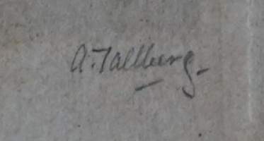 Axel Tallberg,&quot;Fiskaren &quot; etsaus sign 36X31cm  kehystetty