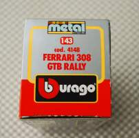Burago  Ferrari 308 GTB RALLY 1 /43  - pienoismalli käyttämätön alkuperäisessä pakkauksessa