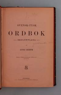 Svensk-tysk ordbok - Skolupplaga. ( Kielitiede, sankirjat, vanhat kirjat, 1910-luku )