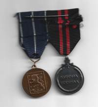 Talvisodan muistomitali ja Jatkosodan muistomitali ripa