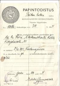 Papintodistus, Viipurin Hiippakunta Kuolemanjärven seurakunta 1944