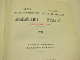 Suomen Apteekkariyhdistyksen aikakauslehti 1941-1943 -sidottu vuosikerta, yhteissidos