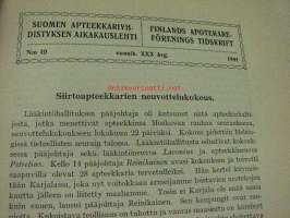 Suomen Apteekkariyhdistyksen aikakauslehti 1941-1943 -sidottu vuosikerta, yhteissidos