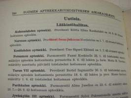 Suomen Apteekkariyhdistyksen aikakauslehti 1941-1943 -sidottu vuosikerta, yhteissidos