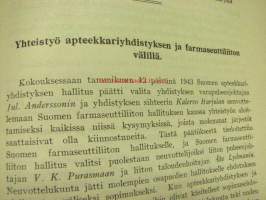 Suomen Apteekkariyhdistyksen aikakauslehti 1941-1943 -sidottu vuosikerta, yhteissidos
