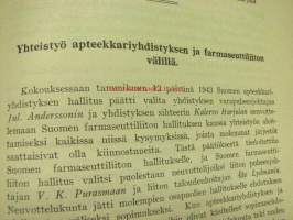 Suomen Apteekkariyhdistyksen aikakauslehti 1941-1943 -sidottu vuosikerta, yhteissidos