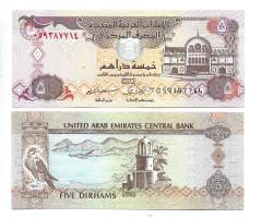 Arabi Emiraatit 5 Dirhams 2009  ulkomainen seteli
